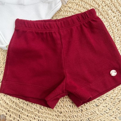Verão 2027 Conj. Body Floral Coelhinho e Short Vermelho